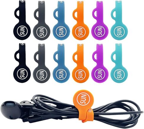 SUNFICON 12 حزمة من مقاطع الكابلات المغناطيسية ومنظمي الكابلات وأسلاك اللفاف ومقاطع الإشارة المرجعية ولوحة السبورة ومغناطيس الثلاجة ومدير كابل USB وأشرطة ربطات العنق in Kuwait