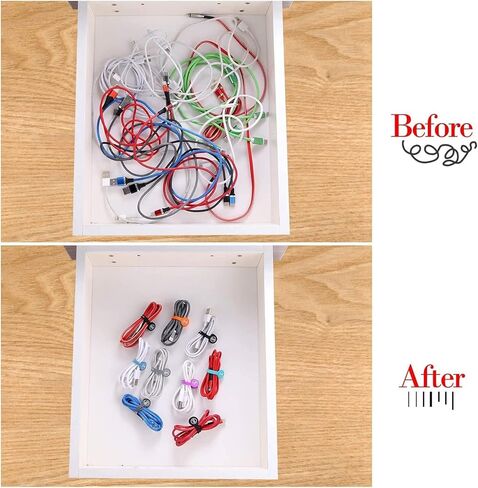 SUNFICON 12 حزمة من مقاطع الكابلات المغناطيسية ومنظمي الكابلات وأسلاك اللفاف ومقاطع الإشارة المرجعية ولوحة السبورة ومغناطيس الثلاجة ومدير كابل USB وأشرطة ربطات العنق in Kuwait