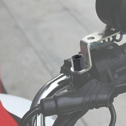 2 قطعة محول مرآة الدراجة النارية 10 مم M10 LH إلى M10 RH يحول محول الخيط، موسعات مرآة الرؤية الخلفية من الصلب المجلفن للدراجة النارية مرآة رافعة مرآة ومسامير تمديد سوداء in Saudi Arabia