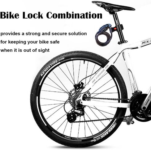 قفل الدراجة مكون من 4 أرقام قابلة لإعادة الضبط، مجموعة قفل الدراجة بطول 4 أقدام، كابل قفل الدراجة ذاتي اللف، مضاد للسرقة، قفل سكوتر مع دعامة تثبيت للدراجات والدراجات البخارية in Kuwait