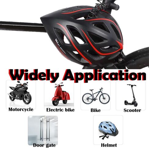 قفل الدراجة مكون من 4 أرقام قابلة لإعادة الضبط، مجموعة قفل الدراجة بطول 4 أقدام، كابل قفل الدراجة ذاتي اللف، مضاد للسرقة، قفل سكوتر مع دعامة تثبيت للدراجات والدراجات البخارية in Kuwait