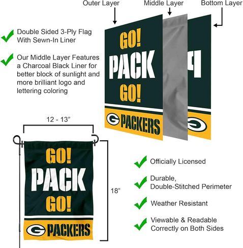Green Bay Packers Go Pack Go Yard Garden Banner Flag in Saudi Arabia