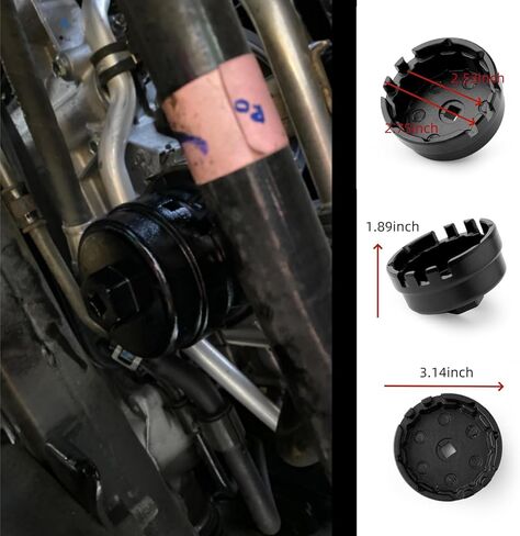 مفتاح غطاء فلتر الزيت من نوع الغطاء، أداة إزالة فلتر الزيت، أداة مفتاح ربط الزيت شديدة التحمل، أداة تصريف الزيت متوافقة مع TOYOTA Avalon 2.5L 2013-2015 Tundra 5.7L 2007-2015 Highlander 3.5L 2008-2015 in Kuwait