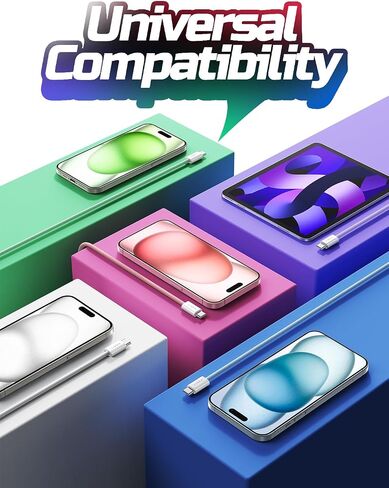 كابل USBC إلى USBC، كابل 60 وات C إلى C شحن سريع 5 حزم [3.3+3.3+6.6+6.6+10FT] كابلات USB C لأجهزة iPhone 15/15 Pro/15 Plus/15 Pro Max iPad Mini Pro Air MacBook Air Pro Samsung S23/S22 بكسل ال جي in Saudi Arabia