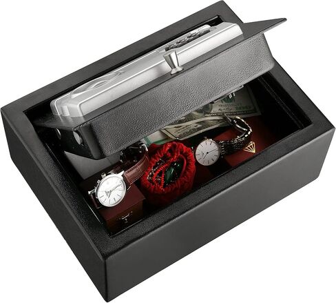 Paragon Safes SAFES 7730 خزنة أمان رقمية بمفتاحين - صندوق قفل فولاذي صلب للدرج أو الخزانة أو السيارة (رمادي داكن)، 83-DT5914 in Saudi Arabia