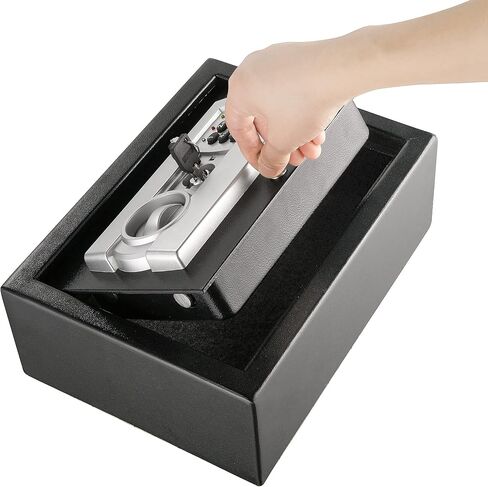 Paragon Safes SAFES 7730 خزنة أمان رقمية بمفتاحين - صندوق قفل فولاذي صلب للدرج أو الخزانة أو السيارة (رمادي داكن)، 83-DT5914 in Saudi Arabia