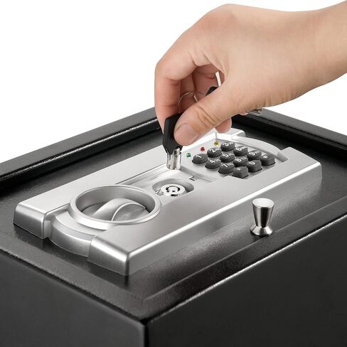 Paragon Safes SAFES 7730 خزنة أمان رقمية بمفتاحين - صندوق قفل فولاذي صلب للدرج أو الخزانة أو السيارة (رمادي داكن)، 83-DT5914 in Saudi Arabia