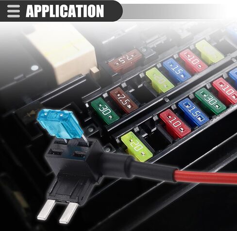 Motoforti Universal إضافة دائرة 12 فولت محول حامل صنبور الصمامات القياسي مع 2 قطعة 10A 15A ATC نوع الصمامات، بلاستيك، أزرق، مجموعة واحدة in Saudi Arabia