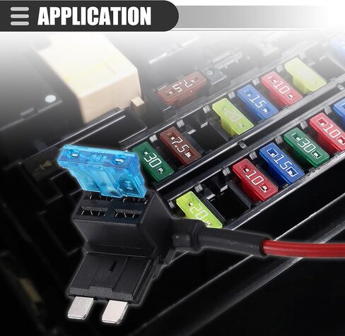 Motoforti Universal إضافة دائرة 12 فولت محول حامل صنبور الصمامات القياسي مع 2 قطعة 10A 15A ATC نوع الصمامات، بلاستيك، أزرق، مجموعة واحدة in Saudi Arabia