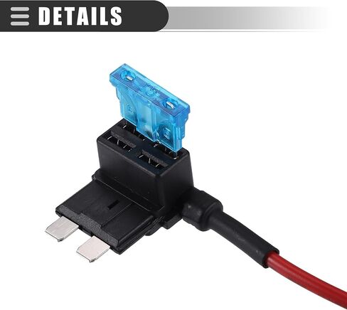 Motoforti Universal إضافة دائرة 12 فولت محول حامل صنبور الصمامات القياسي مع 2 قطعة 10A 15A ATC نوع الصمامات، بلاستيك، أزرق، مجموعة واحدة in Saudi Arabia