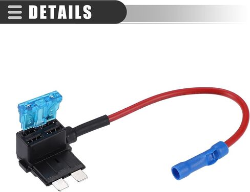 Motoforti Universal إضافة دائرة 12 فولت محول حامل صنبور الصمامات القياسي مع 2 قطعة 10A 15A ATC نوع الصمامات، بلاستيك، أزرق، مجموعة واحدة in Saudi Arabia