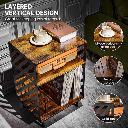 Record Player Stand, Record Player Table, Turntable Stand, Record Player Cabinet, Vinyl Record Player Stand, Record Player Stand Storage Great for Record Player and Vinyl Records. in Kuwait