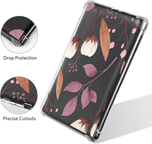 حافظة CoBak الشفافة لجهاز Kindle Paperwhite الجيل العاشر مقاس 6 بوصة وإصدار Signature Edition 2018 - غطاء خلفي من السيليكون خفيف الوزن ومقاوم للخدش مع تصميم زهرة مرحة in Saudi Arabia