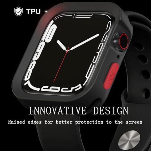 عبوتان من حافظة الحماية القوية المتوافقة مع Apple Watch Series 7/8 مقاس 41 ملم السلسلة 6/SE/السلسلة 5/السلسلة 4 مقاس 40 ملم من مادة TPU الناعمة المقاومة للخدش لكامل الجسم (مطلية بالذهب وأسود داكن) in Saudi Arabia