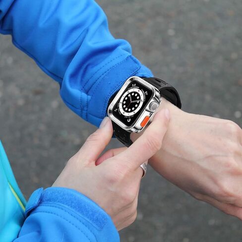 عبوتان من حافظة الحماية القوية المتوافقة مع Apple Watch Series 7/8 مقاس 41 ملم السلسلة 6/SE/السلسلة 5/السلسلة 4 مقاس 40 ملم من مادة TPU الناعمة المقاومة للخدش لكامل الجسم (مطلية بالذهب وأسود داكن) in Saudi Arabia