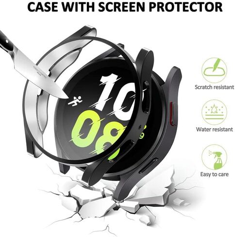 حافظة متوافقة مع ساعة سامسونج جالاكسي 5 مقاس 40 ملم مع واقي شاشة، غطاء ممتص للصدمات من مادة TPU مضاد للخدش مع طبقة واقية، ملحقات الساعة الذكية للنساء والرجال، 3 عبوات، ذهبي وردي + فضي + ذهبي in Kuwait