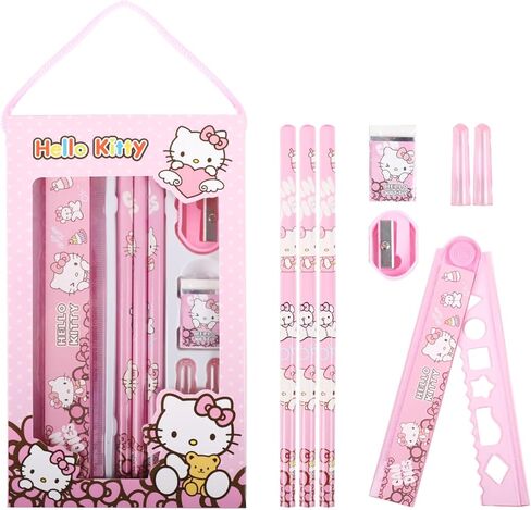اللوازم المدرسية kawaii - لطيف العودة إلى اللوازم المدرسية للأطفال، الوردي القط أنيمي القرطاسية kawaii مجموعة القرطاسية، العودة إلى هدايا المدرسة للطلاب عيد ميلاد المدرسة in Kuwait