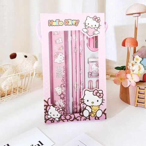 اللوازم المدرسية kawaii - لطيف العودة إلى اللوازم المدرسية للأطفال، الوردي القط أنيمي القرطاسية kawaii مجموعة القرطاسية، العودة إلى هدايا المدرسة للطلاب عيد ميلاد المدرسة in Kuwait