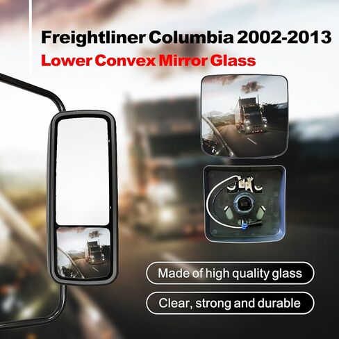 زجاج مرآة بديل لـ 2002-2013 Freightliner Columbia، 2001-2010 Coronado، 1996-2010 Century، مسطح، ساخن، جانب السائق/الراكب in Kuwait