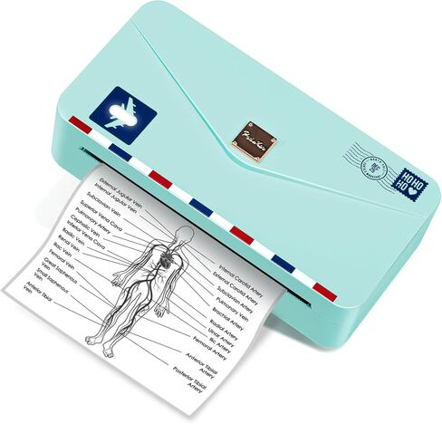 Memoqueen Portable Thermal Printer M04AS Inkless Sticker Printer 300dpi Bluetooth Label Printer, Support 15/53/80/110mm Printing Width, Suitable for Photos, Memo, Notes, to-Do-List, Gifts, Green in Kuwait