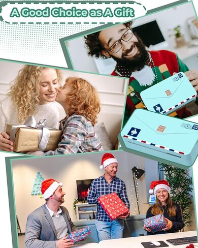 Memoqueen Portable Thermal Printer M04AS Inkless Sticker Printer 300dpi Bluetooth Label Printer, Support 15/53/80/110mm Printing Width, Suitable for Photos, Memo, Notes, to-Do-List, Gifts, Green in Kuwait