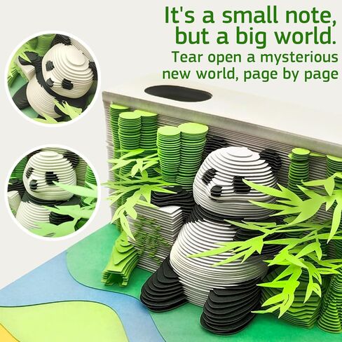 Time Piece Calendar 2024, 3D Art Panda Notes Pad Desktop Calendar Crafty Desktop Paper Decorative Sculpture with Pen Holder Weekly Calendar for Decoration Holiday Gifts in Kuwait
