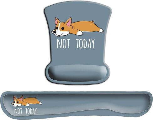 لوحة ماوس Not Today Corgi Dog مع دعم للمعصم ومجموعة جل لدعم لوحة المفاتيح للرجال والنساء والأطفال والكمبيوتر المحمول والمكتب والمنزل in Kuwait