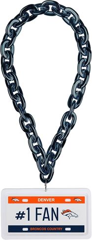 FOCO Denver Broncos NFL #1 Fan License Plate Team Necklace, Blue in Saudi Arabia