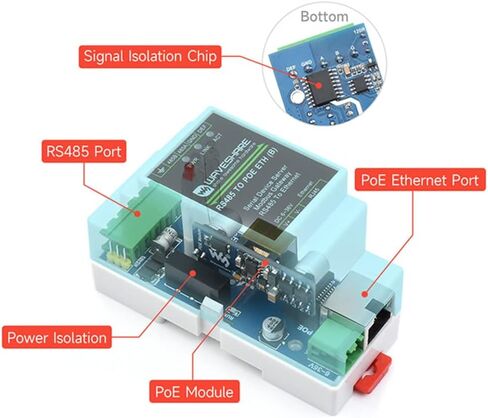 وحدة إيثرنت RS485 إلى RJ45 للخادم التسلسلي الصناعي مع وظيفة POE، وبوابة Modbus MQTT، وTCP/IP إلى تسلسلي، ونقل بيانات شفاف ثنائي الاتجاه بين RS485 وEthernet in Saudi Arabia