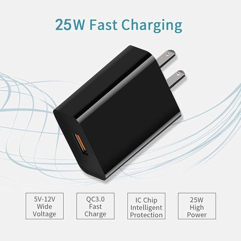 20W Fast Wall QC3.0 Charger USB C Charging Cable Cord for Motorola G Power 2025 2026/2024/2022 G Stylus 2024, Moto Turbo One 5G UW Ace, Edge/Razr, G200 G100 G41 G71 G30 G10 Z3 Z4 G Pure Android Phone in Saudi Arabia