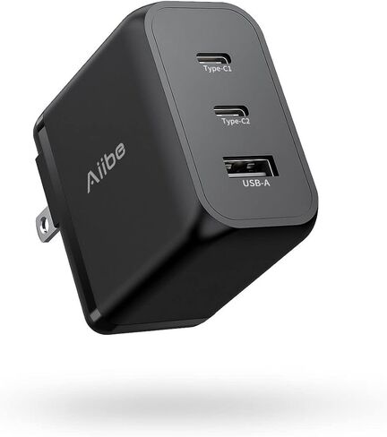 Aiibe USB C شاحن 65W 3-Port PD 3.0 شاحن سريع 65W GaN Wall Charger USB C Charger Block Type-C محول قابل للطي لـ MacBook Pro/Air، iPad Pro، iPhone 15/14/Pro، Galaxy S23 S22، Dell XPS13، أجهزة الكمبيوتر المحمولة in Kuwait