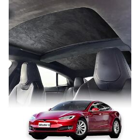 Roof Sunshade Compatible with Tesla Model S 2016-2018 Interior Accessories,Premium Soft Suede Sunroof Sun Shade, No Sag Foldable Roof Glass Shade