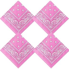 4pcs باندانا الملونة للنساء رجال بيزلي سكوير رعاة البقر متعدد الأغراض متعددة الرؤوس وشاح الوشاح