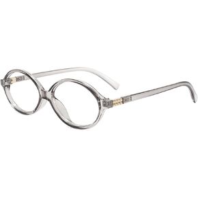 Slocyclub 2 pack Fashion Oval Glasses for Women Men Vintage Oval Small Frame Eyeglasses Retro Blue Light Blocking Glasses, Black and Whiskey Tortoise