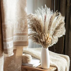 Natural Pampas Grass Mix Bouquet, Dried Pampas Bouquet for Wedding Boho Flowers Home Table Decor Desk Decor, Rustic Farmhouse Decor
