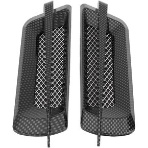 Qiilu Car Hood Vent, 2pcs Auto SUV Universal Car Air Intake Grille Side Mesh Vent Air Decorative Sticker Universal (Carbon Fiber)