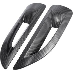 Pair Hood Side Air Vent Cover Bezels Trim Carbon Fiber Pattern for Jeep Wrangler JK JKU Unlimited Rubicon 2007-2017 Replacement