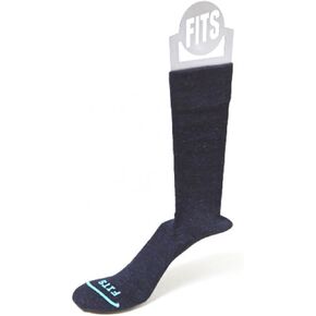 FITS Business – Crew: Comfortable Business Socks for Work, Dress Sock, Breathable Everyday Formal Wool Sock, Solid Navy, XL in Kuwait