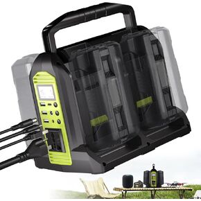 350W POWER UNVERTER 2 PORT PURE SENE WAKENTERTER متوافق مع بطارية RYOBI 40V LI-ION ، DC 40V إلى AC 120V مع منفذ AC ، منفذ USB ، منفذ Type-C ، مصباح LED 300LM للمعسكرات الطوارئ