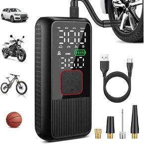 Tire Inflator Portable Air Compressor, 4X Faster 150PSI Smart Air Pump for Car Tires with Digital Pressure Gauge, Portable Fast Tire Inflator for Car, Bike, Motorcycle, Balls in Saudi Arabia