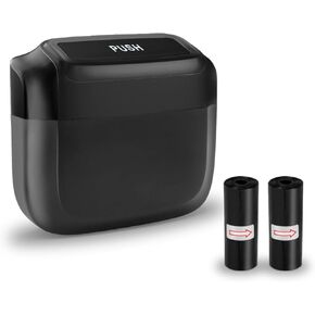 Mini Car Trash Can with Lid, Leakproof & Waterproof Auto Dustbin Garbage Can with 30 Trash Bags, Car Organizer and Storage for Automotive Home Office Kitchen Bedroom (Black, 1PCS)