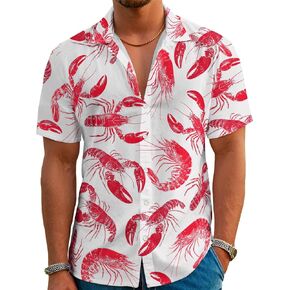 Funny Hawaiian Shirt for Men Casual Button Down Short Sleeve Aloha Shirt Vacation Party Outfits