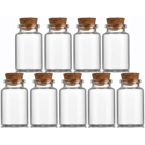 9 PCS 45 مل زجاجات زجاجية صغيرة مع سدادة الفلين ، زجاجة زخرفية ، الجرار القوارير ، جرة تخزين لطيفة ، متمنية زجاجة 30 × 90 مم (1.18x3.55inch) in Kuwait