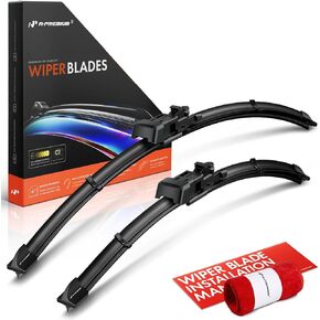 A-Premium Pack of 2 Front Windshield Wiper Blades with Wear Indicator & Towel - Compatible with Ford Ranger 2024-2025 - 25" and 17", TLP Connector, Left and Right