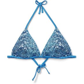 Woman's Removable Padding Triangle Swimsuit Top Glowing Surface