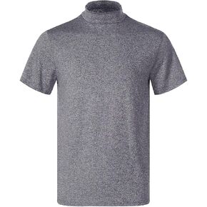 Freebily Mens Basic Turtleneck Short Sleeve T-Shirts Slim Fit Undershirt Solid Knitwear Sweaters in Kuwait