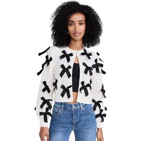 alice + olivia Women's Kitty Bow Cardigan