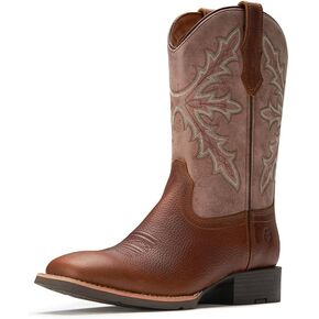 SUREWAY Western Boots For Men - Mens Square Toe Cowboy Boot,Oil/Slip Resistant,Durable Fashionable Classic Pull on 10 Inch Boots Mid Calf Wellington Boots