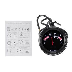 2" 52mm DC 12V Voltage Gauge White Light Analog Voltmeter Gauge 8-18V 1 Pc Cable Universal Car Voltage Meter Black Black White,Red