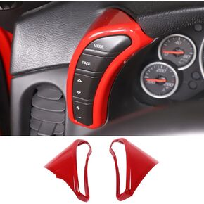 غطاء مفتاح لوحة معلومات لوحة معلومات Piugilh لـ Corvette C6 2005-2013 الملحقات الداخلية ، ABS Dash Board Speed ​​Movel Cover Cover Frame Sticker ، 2pcs (Black)